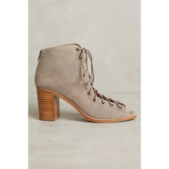 Jeffrey Campbell Cors Lace Up Ankle Boot Womens Size 7 Leather Boho Block Heel - Picture 3 of 13